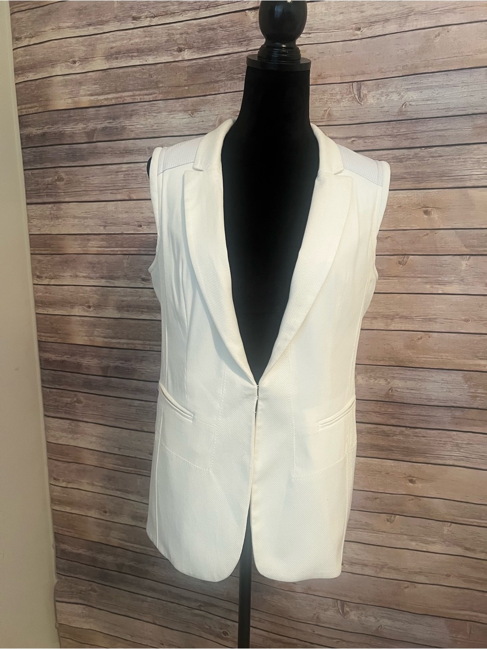 Rag and Bone "Finn" Cotton & Leather Shoulder Patch Vest
